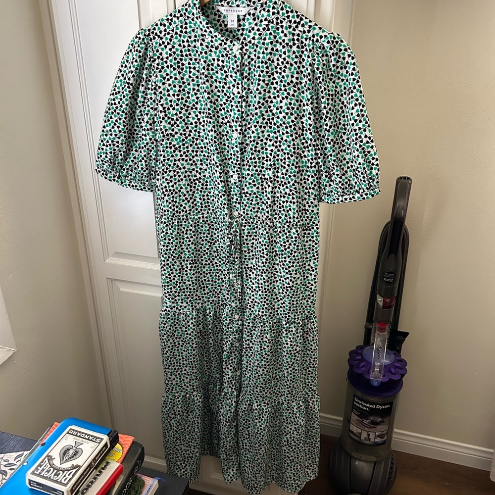 POPSUGAR Green and Black Patterned Maxi Dress